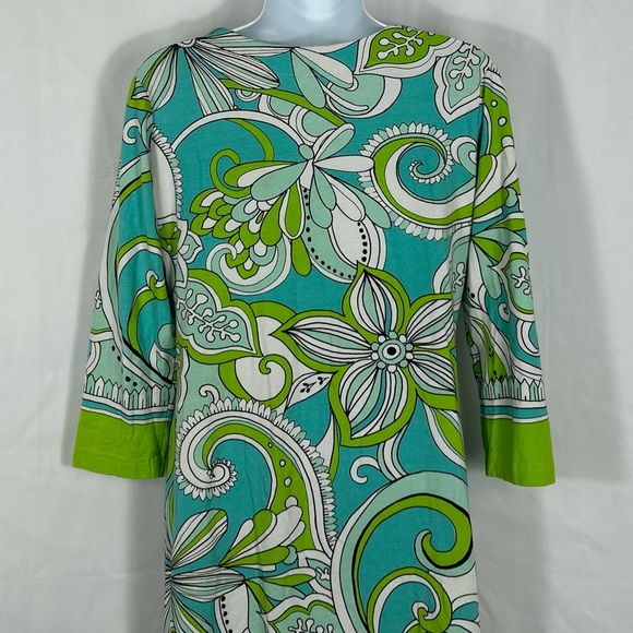 Barbara Gerwit Cotton Floral V-Neck long sleeve dress S - Picture 8 of 9
